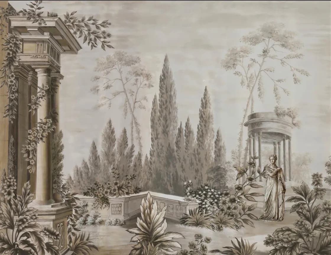 Vintage duvar kağıdı — Antique Roman Garden Vintage Wallpaper