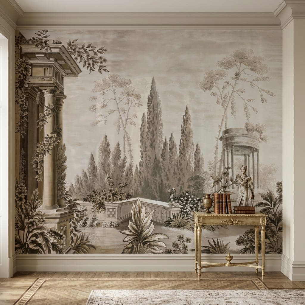 Antique Roman Garden Vintage Wallpaper