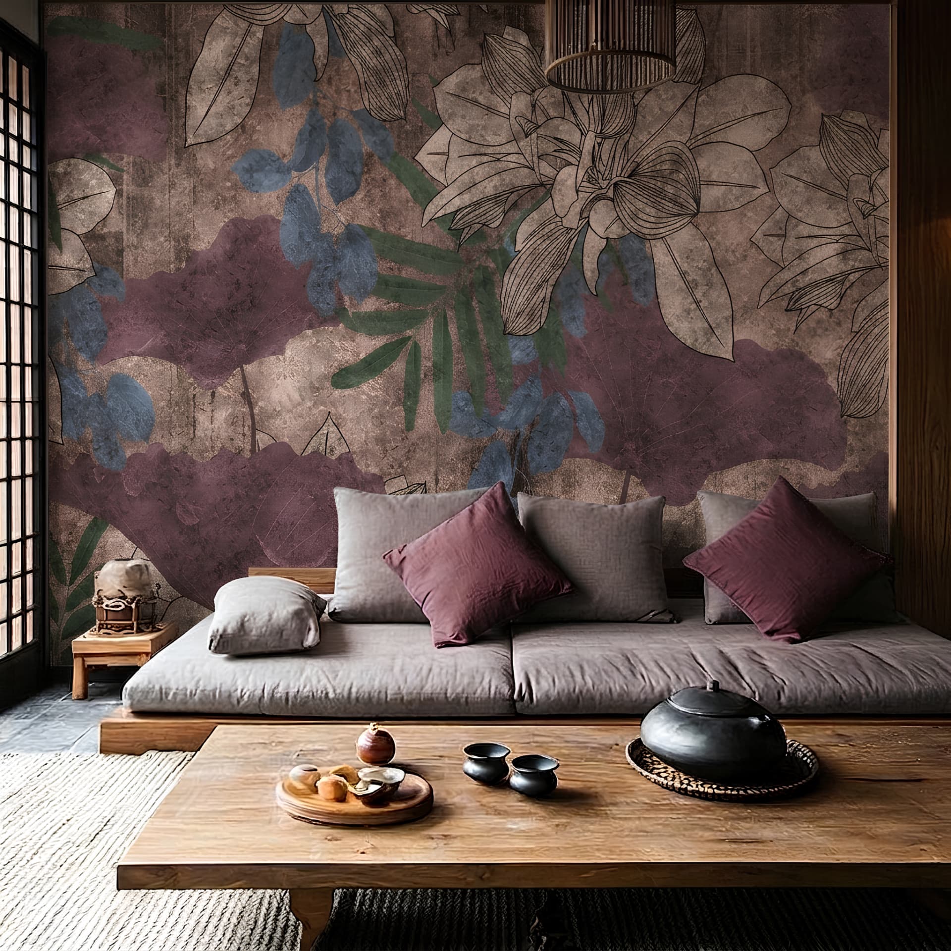 Vintage Lilac Garden Floral Wallpaper Mural