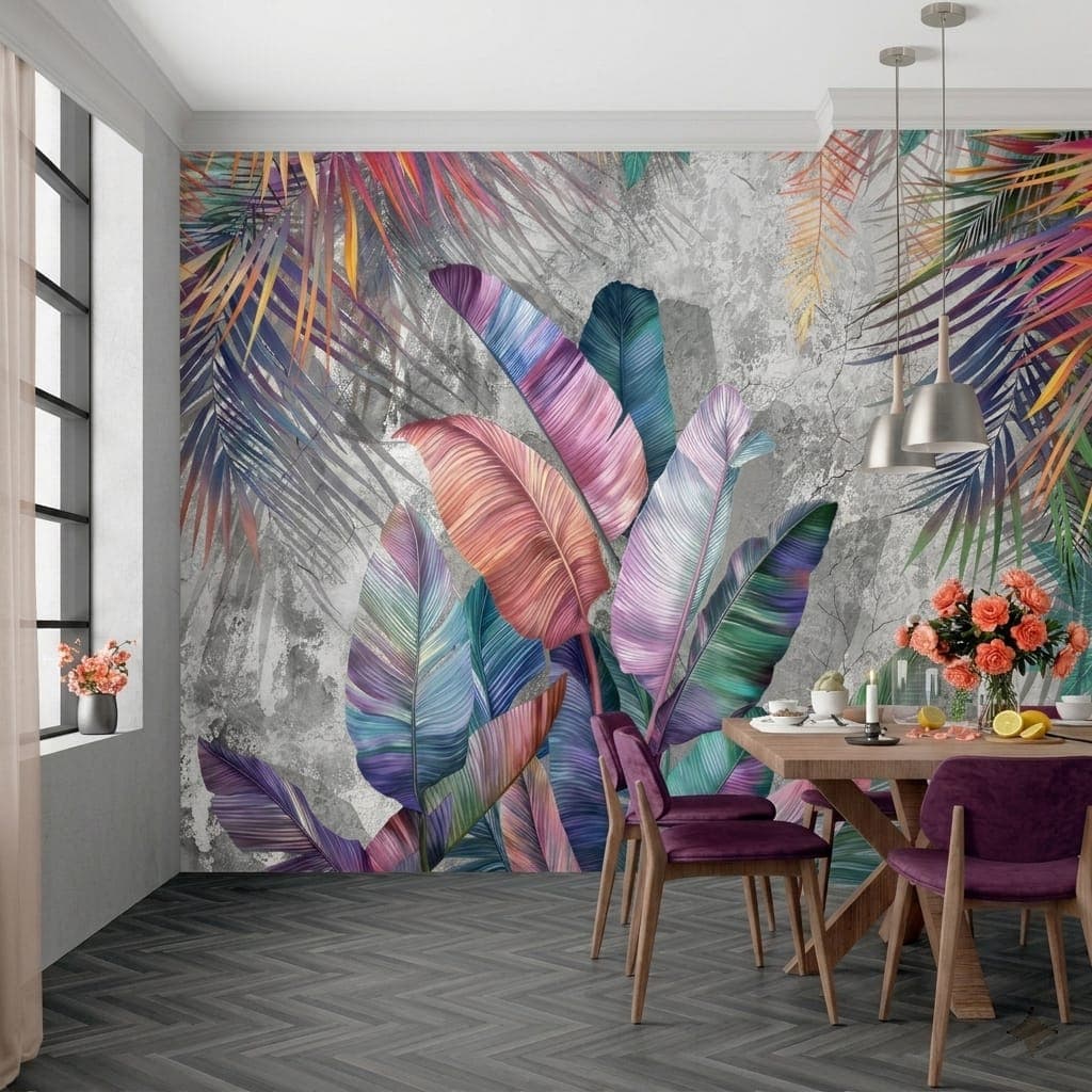 Modern Large Exotic Leaf Wallpaper