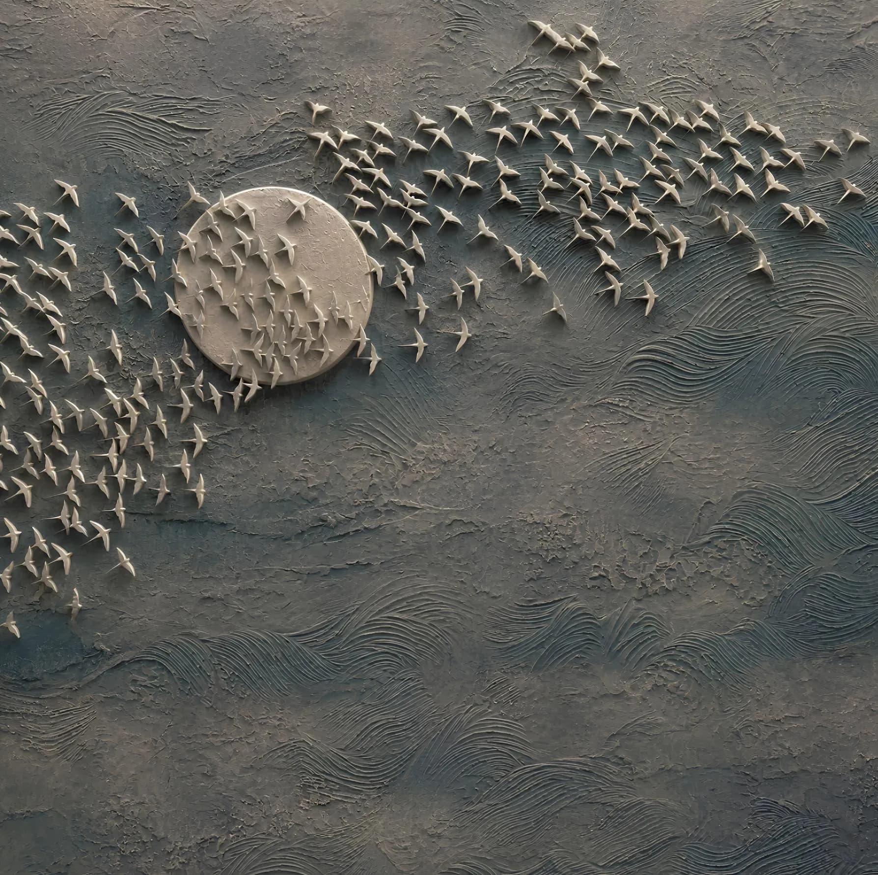 3D Wallpaper duvar kağıdı — 3D Effect Abstract Birds Wallpaper Mural
