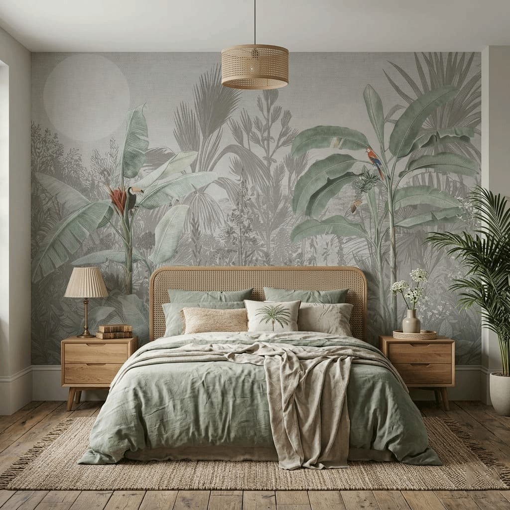Tropical Tranquillity Garden Wallpaper