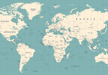 Enlem Boylamlı Dünya Haritası…
