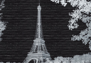 Siyah Tuğla Desenli Beyaz Paris…
