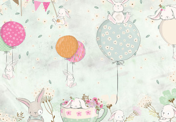 Balonla Uçan Tavşan ve Renkli…