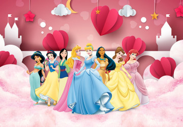 Kırmızı Kalplerle Disney Prensesleri…