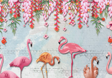 Pembe Flamingolar ve Pembe Çiçekler…