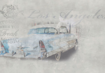 Los Angeles Mavi Classic Car Duvar…